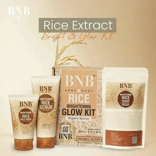 Bnb Whitening Rice Extract Bright & Glow Kit - NexaNest